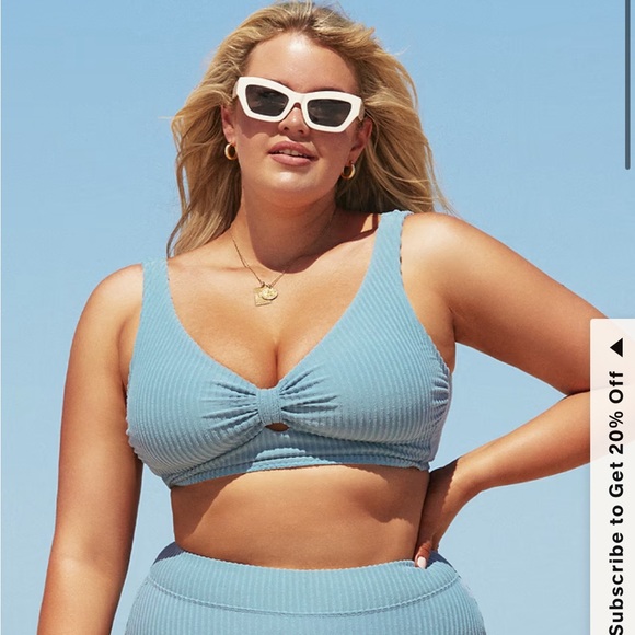 Cupshe Ribbed Bikini in Light Blue - Picture 7 of 7